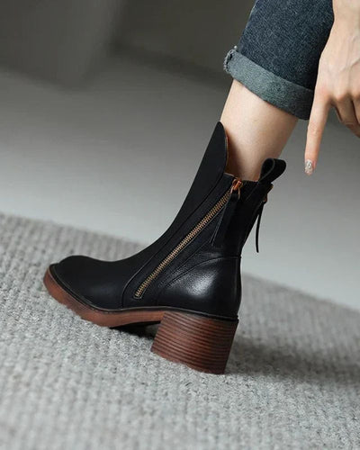 Linda | Elegant Leather Ankle Boots