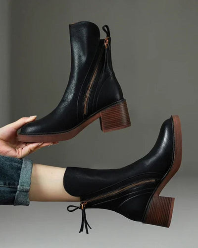 Linda | Elegant Leather Ankle Boots