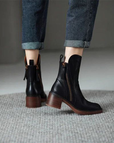 Linda | Elegant Leather Ankle Boots