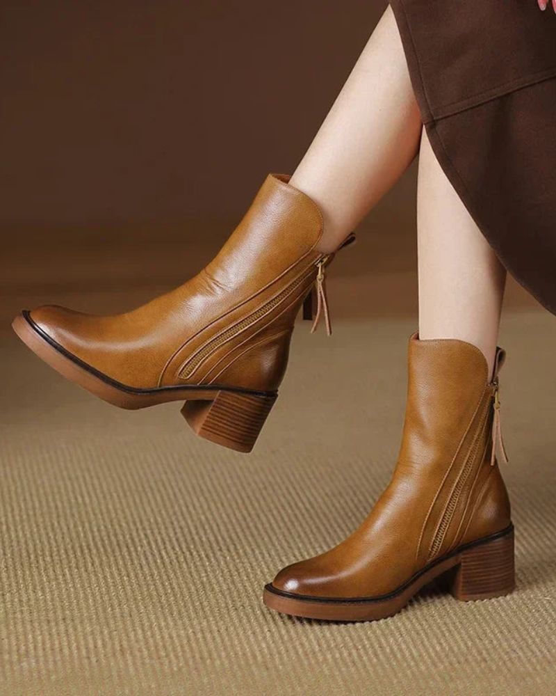 Linda | Elegant Leather Ankle Boots