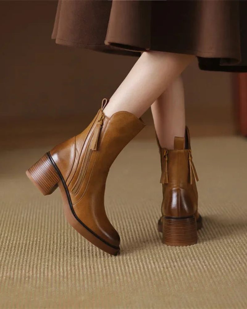 Linda | Elegant Leather Ankle Boots