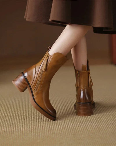 Linda | Elegant Leather Ankle Boots