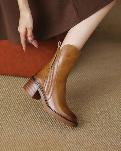 Linda | Elegant Leather Ankle Boots