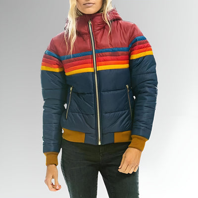 Katrina  | Zip-Up Jacket with Rainbow Stripes