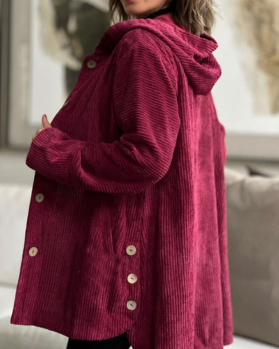 Cordia | Corduroy Hooded Cardigan