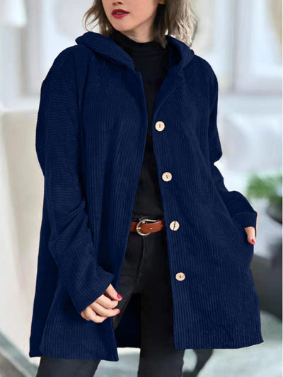 Cordia | Corduroy Hooded Cardigan