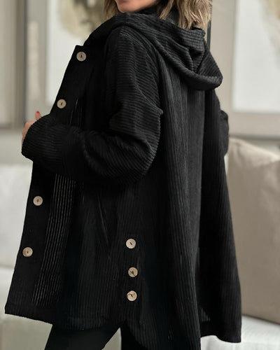 Cordia | Corduroy Hooded Cardigan