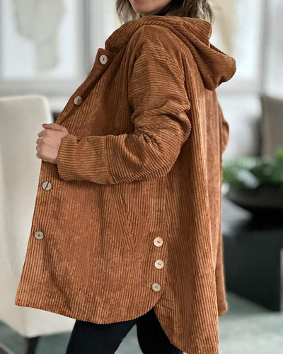 Cordia | Corduroy Hooded Cardigan