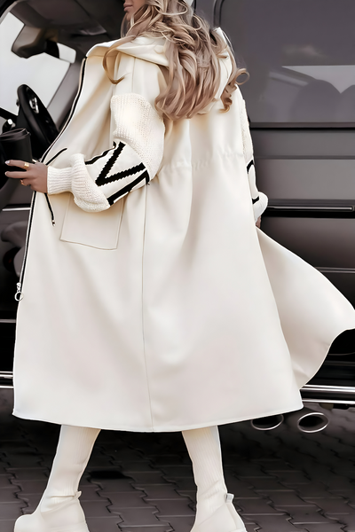 Brenda | Women's jacket with knitted sleeves and hood