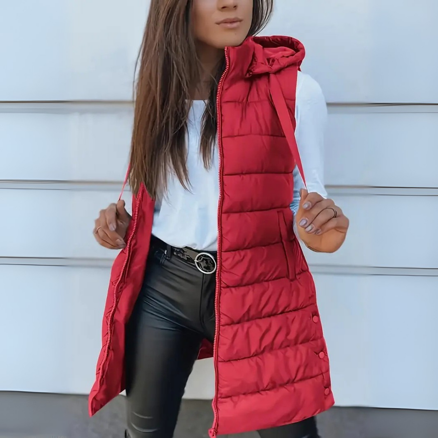 RAIN™ | Casual Sleeveless Hood Long Puffer Vest