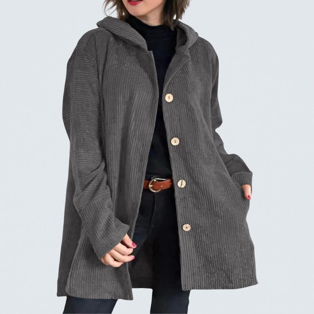 Cordia | Corduroy Hooded Cardigan
