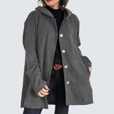 Cordia | Corduroy Hooded Cardigan