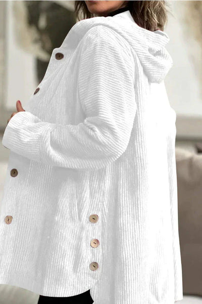 Cordia | Corduroy Hooded Cardigan